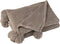J-Line Plaid Pompom - fleece deken - polyester - taupe - 170 x 130 cm - woonaccessoires
