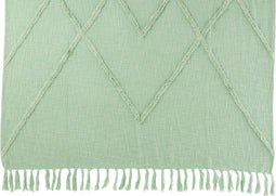 J-Line Plaid ruit - katoen - lichtgroen - 130 x 170 cm - woonaccessoires