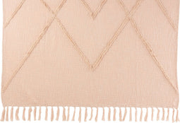 J-Line Plaid ruit - katoen - roze - 130 x 170 cm - woonaccessoires