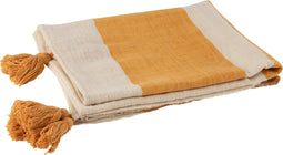 J-Line Plaid Strand Groeven Katoen Oker