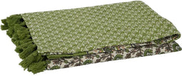 J-Line Plaid/Strand Mat Bloemen Katoen Groen