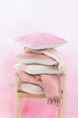 J-Line Plaid - viscose - roze - 170 x 130 cm - woonaccessoires