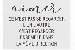 J-Line plakkaat Frans Aimer - metaal - wit/zwart