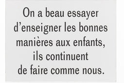 J-Line Plakkaat Tekst Frans Manieres Metaal Wit/Zwart