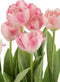 J-Line plant Tulpen In Pot - cement/kunststof - grijs/roze/groen