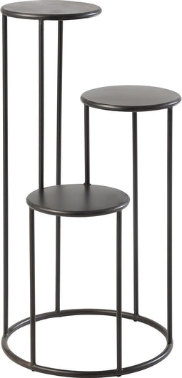 J-Line Plantenstaander uit ijzer D40x81cm - 3 niveaus - Zwart