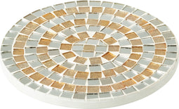 J-Line plateau Mozaeik - dienblad - glas - zilver/goud - small