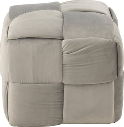 J-Line poef 1-Zit - textiel/hout - lichtgrijs