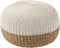 J-Line poef Bol - zeegras - wit/naturel