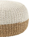 J-Line poef Bol - zeegras - wit/naturel