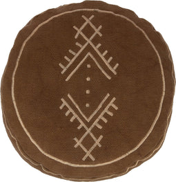 J-Line poef Cilinder Etnisch Patronen - katoen - bruin
