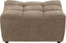 J-Line poef Grid - populierenhout/schuim - donker taupe