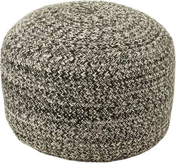 J-Line poef Miami Outdoor - polyester - zwart/wit