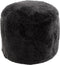 J-Line poef Rond Schapenvel - textiel - donkergrijs