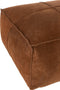J-Line Poef Stiksel Vierkant Leer Cognac