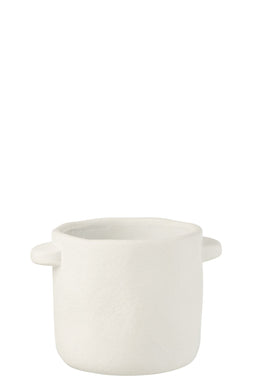 J-Line Pot Gustave Cement Wit Medium