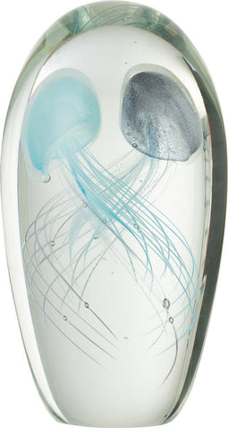 J-Line presse-papier 2 Kwallen - glas - blauw - large