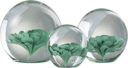 J-Line presse-papier Bloem - glas - muntgroen - large