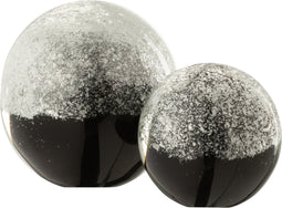 J-Line presse-papier Lagen - glas - zwart/zilver - large