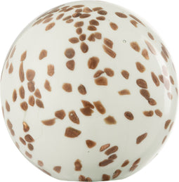 J-Line Presse Papier Stippen Glas Bruin/Wit Large