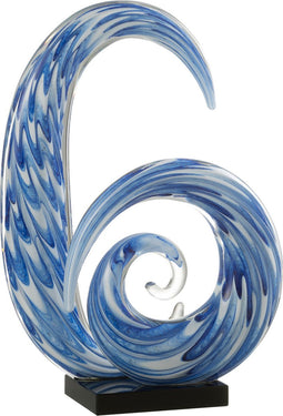 J-Line presse-papier Tentakel - glas - blauw/wit