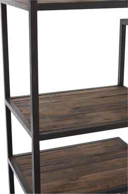 J-Line Rek 6 Schappen Metaal/Hout Bruin/Zwart