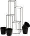 J-Line Rek bloempothouder 4 Potten - metaal - zwart - small - Ø 31 cm