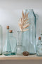 J-Line Rond Lang fles en kurk - glas & hout - transparant - woonaccessoires