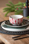 J-Line Rond Zeegras placemat - jute - zwart - 6 stuks - woonaccessoires