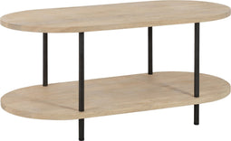 J-Line salontafel Eli 2 Planken - hout/metaal - naturel/grijs