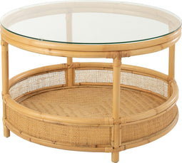 J-Line salontafel Jovelyne - rotan/glas - naturel