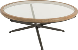 J-Line salontafel Rond - hout/glas - bruin - large
