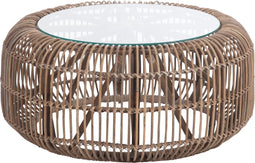J-Line salontafel Rond - jute/glas - naturel