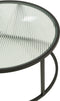 J-Line salontafel Rond - metaal/glas - zwart - set van 2