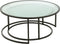 J-Line salontafel Rond - metaal/glas - zwart - set van 2