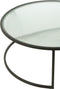J-Line salontafel Rond - metaal/glas - zwart - set van 2