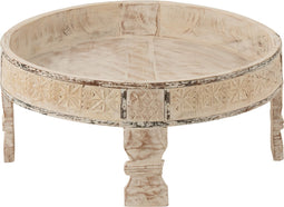 J-Line Schaal Op Voet Gerecycleerd Hout White Wash