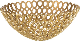 J-Line schaal Rond Ringen - aluminium - goud - medium