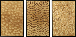 J-Line schilderij Dierenprint - hout/canvas - zwart/goud - 3 stuks