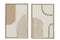 J-Line schilderij vormen - papier - wit/beige - 2 stuks