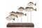 J-Line decoratie school Vissen op voet 8 alabasia - hout - bruin
