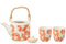 J-Line Set 3 Theepotten Set Bloemen Doos Keramiek Oranje