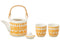 J-Line Set 3 Theepotten Set Strepen Doos Keramiek Oranje