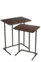 J-Line Set Van 2 Tafels Rechthoek Ijzer/Mangohout Bruin/Zwart