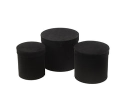 J-Line Set Van 3 Dozen Rond Fluweel Papier Zwart