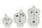 J-Line Set Van 3 Vazen Gezicht Abstract Porselein Zwart/Wit