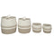 J-Line Set Van 4 Mand Strepen Polyester Wit/Grei