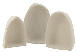 J-Line Set Van Drie Wandrekken Papier Mache Wit