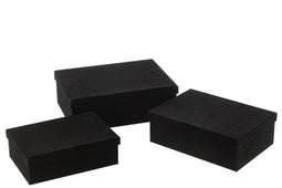 J-Line Set Van3 Dozen Rechthoekig Fluweel Papier Zwart