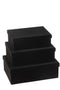 J-Line Set Van3 Dozen Rechthoekig Fluweel Papier Zwart